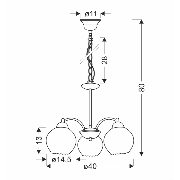 Baida Lampa Wisząca Satynowy 3X60W E27 Klosz Matowo Transparentny Candellux