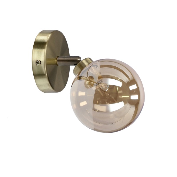 Rodia Lampa Kinkiet Patynowy 1X40W G9 Klosz Bursztynowy Candellux