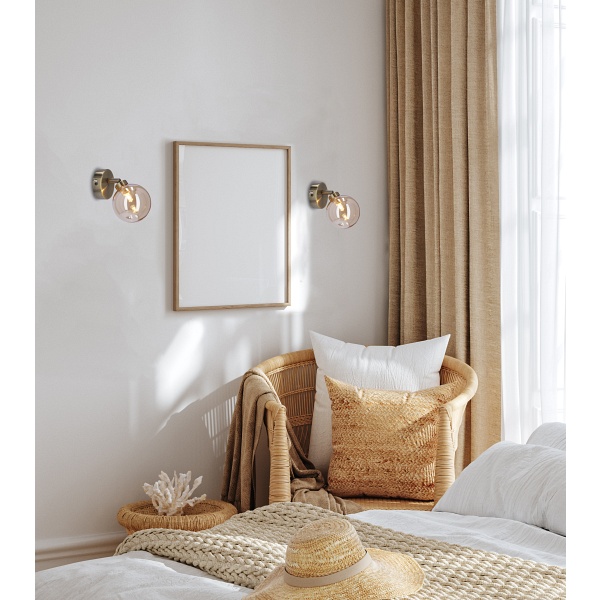 Rodia Lampa Kinkiet Patynowy 1X40W G9 Klosz Bursztynowy Candellux