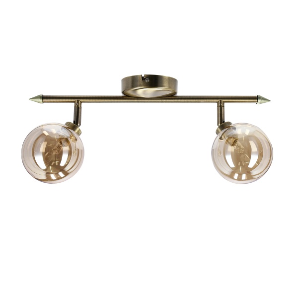 Rodia Lampa Sufitowa Listwa Patynowy 2X40W G9 Klosz Bursztynowy Candellux