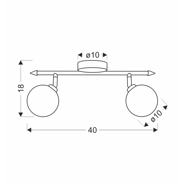 Rodia Lampa Sufitowa Listwa Patynowy 2X40W G9 Klosz Bursztynowy Candellux