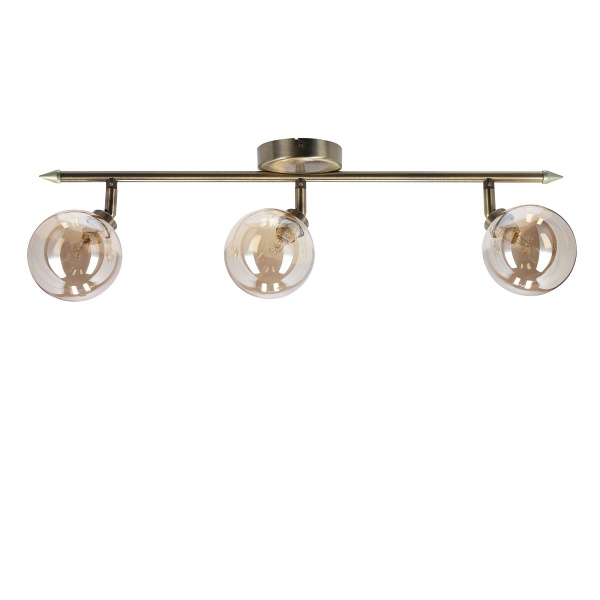 Rodia Lampa Sufitowa Listwa Patynowy 3X40W G9 Klosz Bursztynowy Candellux