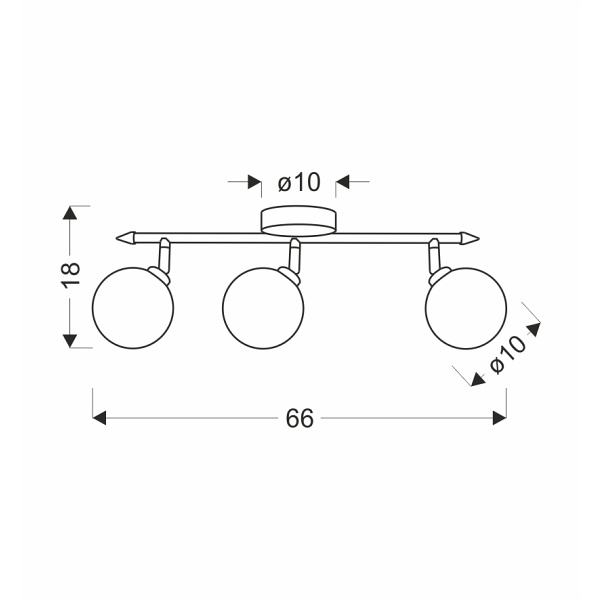 Rodia Lampa Sufitowa Listwa Patynowy 3X40W G9 Klosz Bursztynowy Candellux