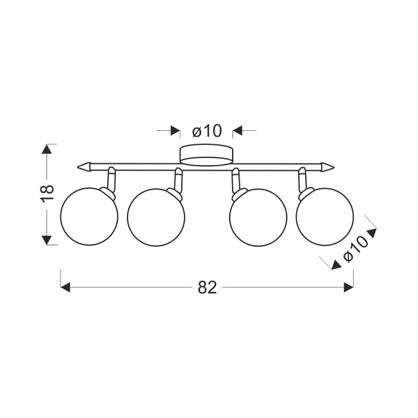 Rodia Lampa Sufitowa Listwa Patynowy 4X40W G9 Klosz Bursztynowy Candellux