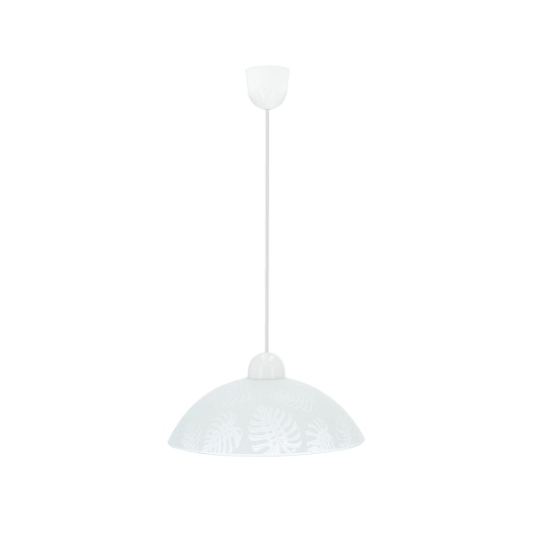 Alcara Lampa Wisząca 1X60W E27 Klosz Biały Z Wzorem Candellux