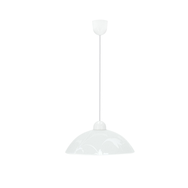 Mangano Lampa Wisząca 1X60W E27 Klosz Biały Z Wzorem Candellux