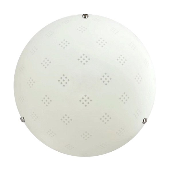 Fanusa Lampa Sufitowa Plafon 30 Chromowy 1X60W E27 Klosz Biały Z Wzorem Candellux