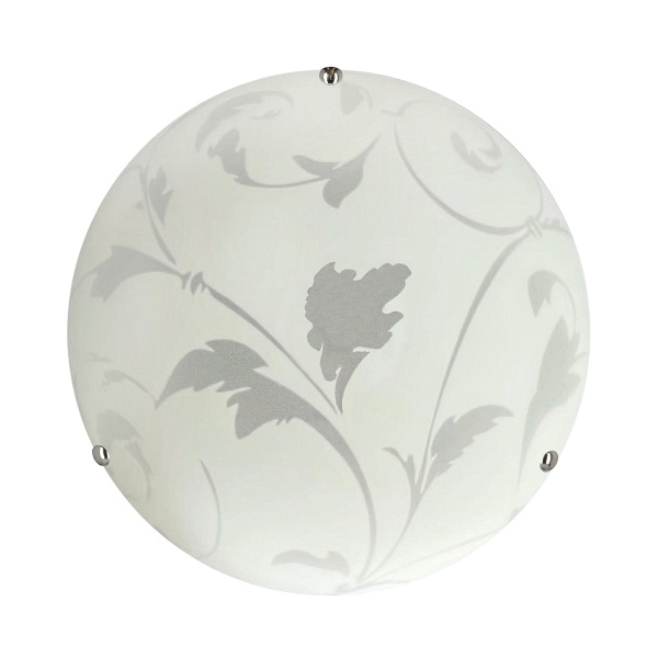 Mangano Lampa Sufitowa Plafon 30 Chromowy 1X60W E27 Klosz Biały Z Wzorem Candellux