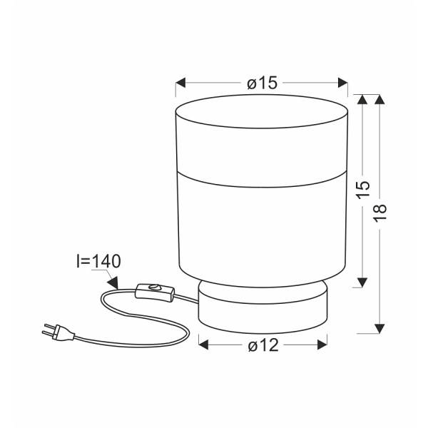 Porto Lampa Stołowa 1X60W E27 Abażur Czarny+Brązowy Candellux