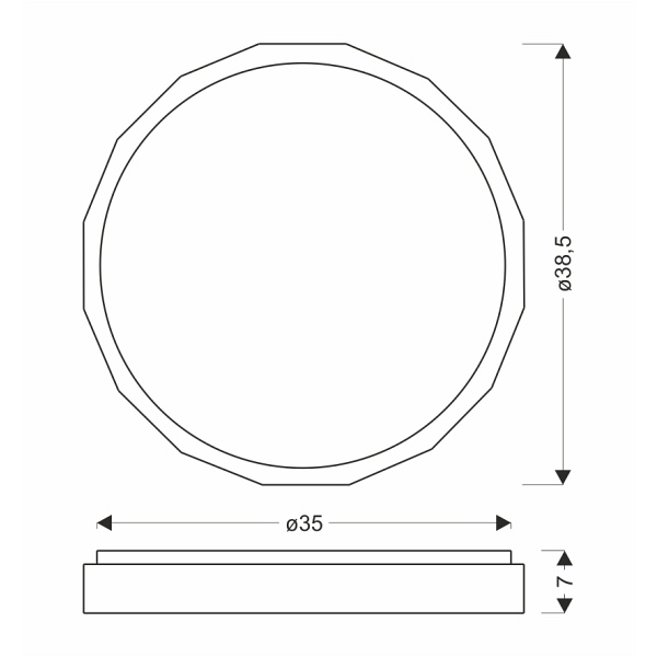 Cadix Lampa Sufitowa Plafon Biały+Drewniany 24W Led 38,5 Cm Klosz Biały Candellux