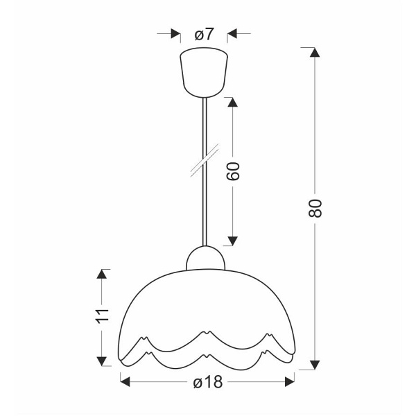 Bratek Lampa Wisząca 18 1X60W E27 Klosz Biały Candellux