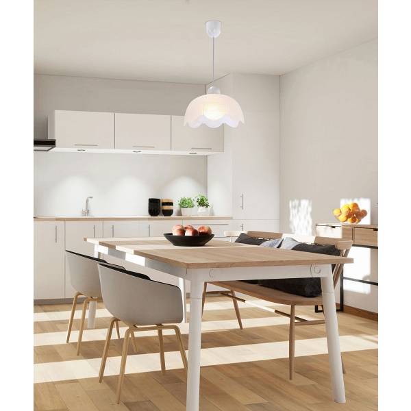 Bratek Lampa Wisząca 25 1X60W E27 Klosz Biały Candellux