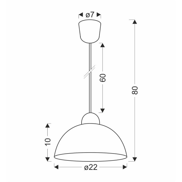 Vanilia Lampa Wisząca 22 1X60W E27 Klosz Kremowy Candellux