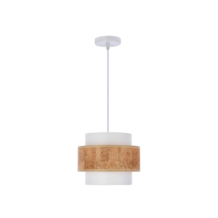 Lampa wisząca Cork biała biała beżowy 1x40w - Candellux