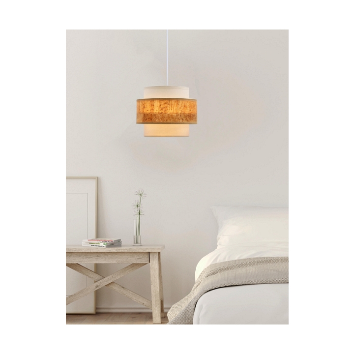 Lampa wisząca Cork biała biała beżowy 1x40w - Candellux