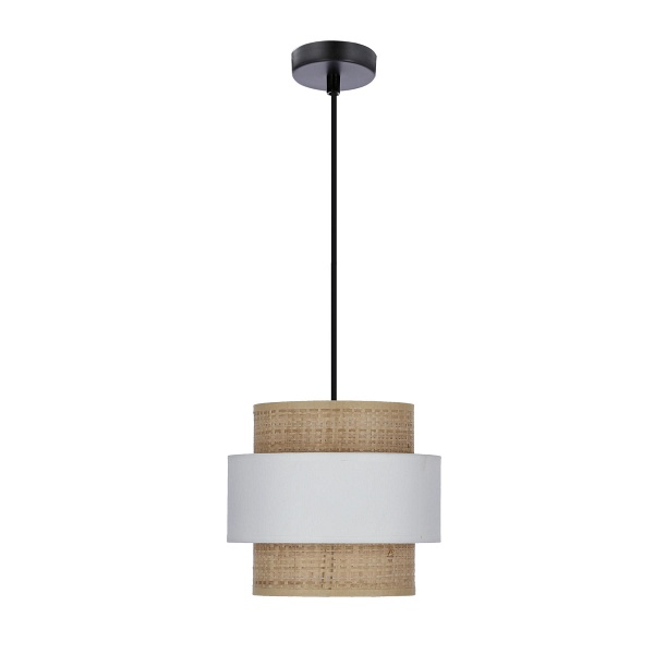 Lampa wisząca Rattan czarna biała kremowa 1x40w - Candellux