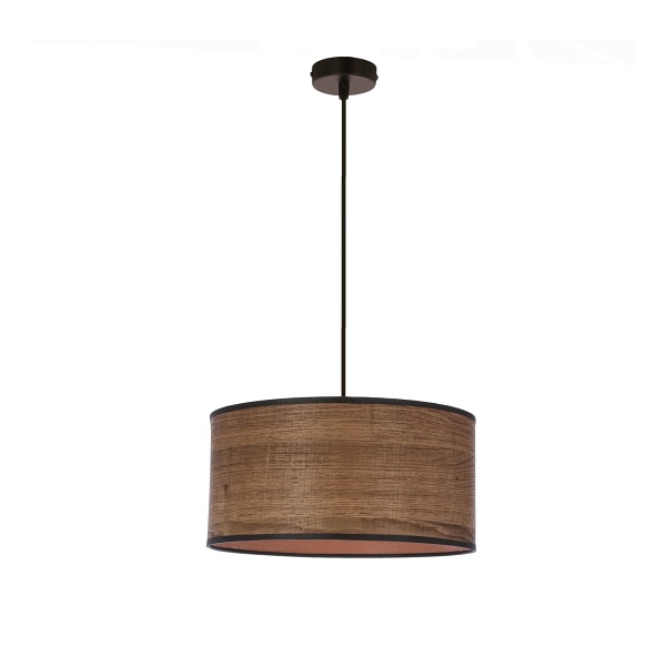 Legno Lampa Wisząca Czarny 30 1X40W E27 Abażur Dębowy Candellux