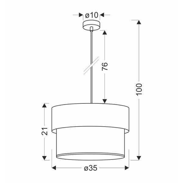 Fornero Lampa Wisząca Chromowy 1X60W E27 Abażur Czarny+Drewniany Candellux