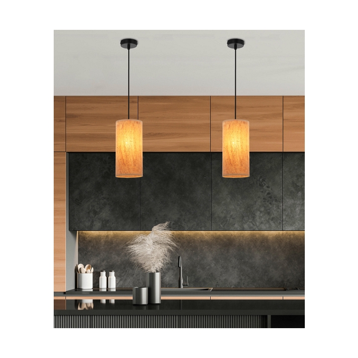 Lampa wisząca Aragona 1x60 czarna korkowy - Candellux