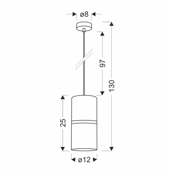 Gina Lampa Wisząca Czarny 1X60 E27 Abażur 12X25 Czarny Złota Folia+Złoty Pasek Candellux