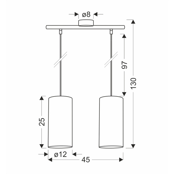 Ballo Lampa Wisząca Czarny 2X60 E27 Abażur Orzechowy Candellux
