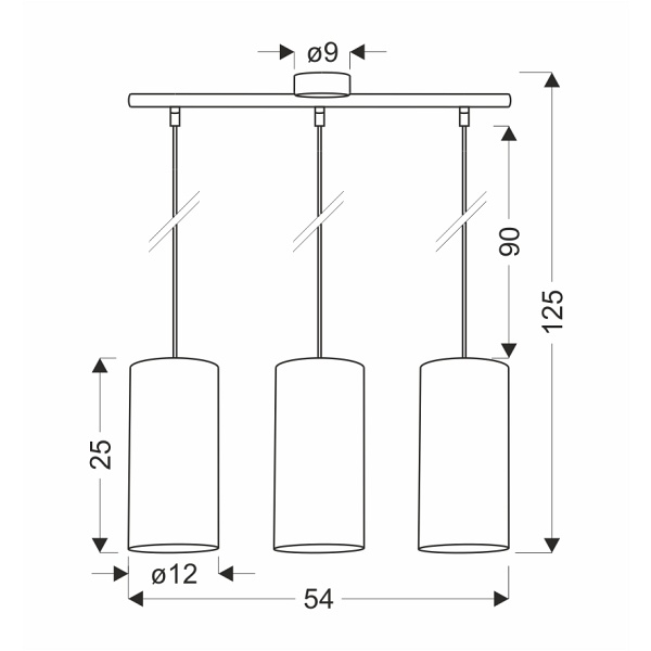 Fleri Lampa Wisząca Czarny 3X60 E27 Abażur 12X25 Beżowy Ratan Candellux