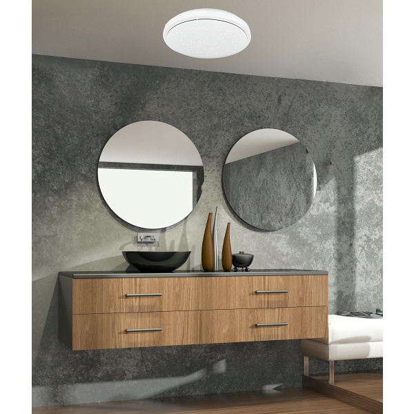 Jasper Lampa Sufitowa Plafon 36W Led 49Cm Biały 4000K Ip44 Candellux