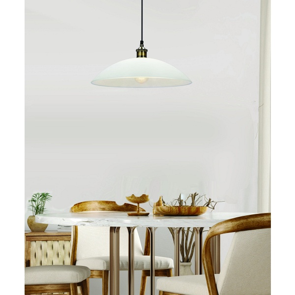 Dexter 2 Lampa Wisząca Miedziany 1X60W E27 Klosz Biały Candellux