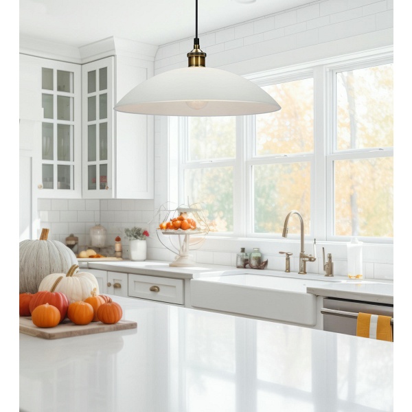 Dexter 3 Lampa Wisząca Miedziany 1X60W E27 Klosz Biały Candellux