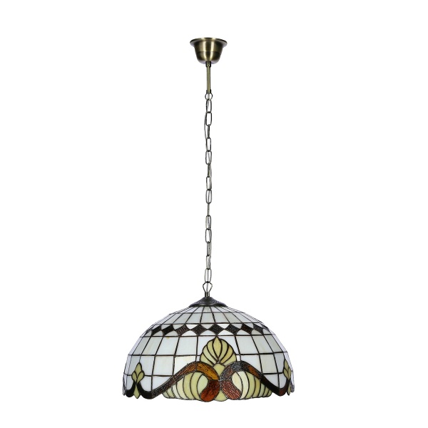 Marsala Lampa Wisząca 41 Patynowy 1X60 E27 Klosz Witrażowy Candellux