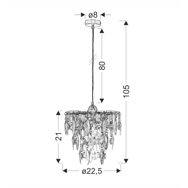 Armo Lampa Wisząca Chromowy 1X60W E27 Candellux