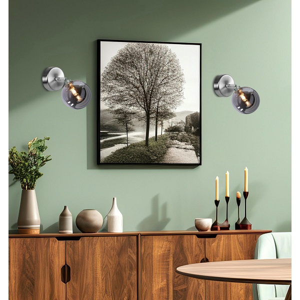 Rodia Lampa Kinkiet Satynowy 1X40W G9 Klosz Grafitowy Candellux