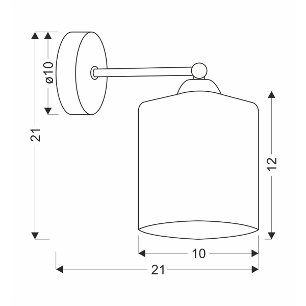 Serena Lampa Kinkiet Czarny 1X40 E27 Klosz Złoty Candellux