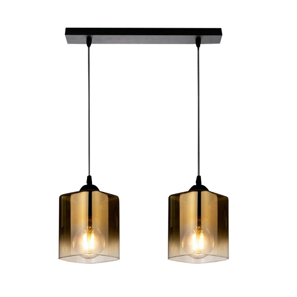 Serena Lampa Wisząca Czarny 2X40 E27 Klosz Złoty Candellux