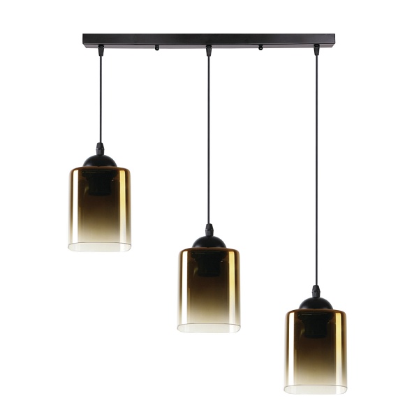 Serena Lampa Wisząca Czarny 3X40 E27 Klosz Złoty Candellux