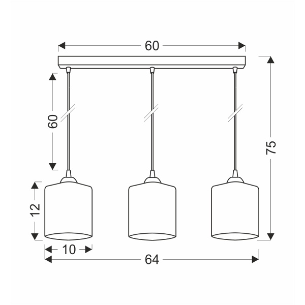 Serena Lampa Wisząca Czarny 3X40 E27 Klosz Złoty Candellux
