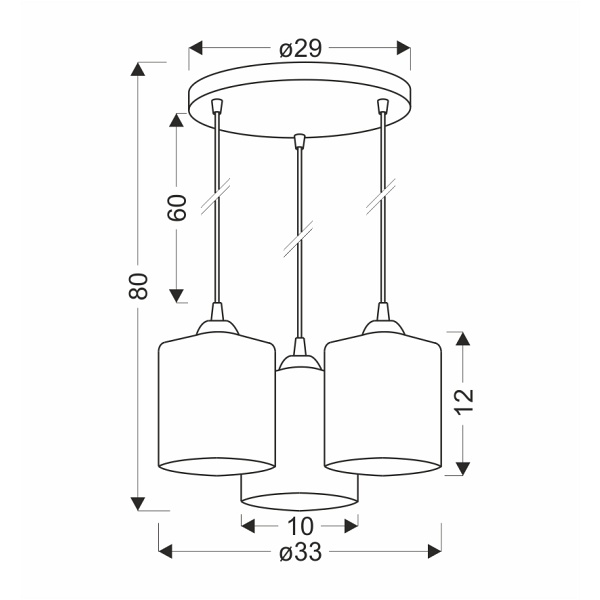 Serena Lampa Wisząca Talerz Czarny 3X40 E27 Klosz Złoty Candellux