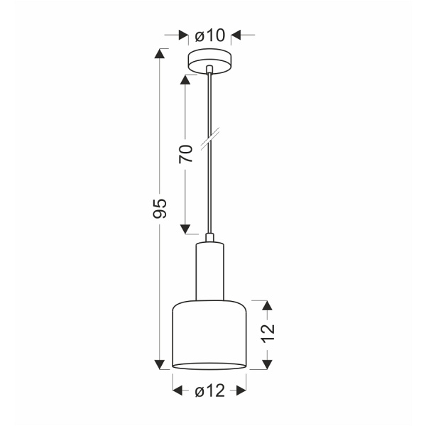 Isar Lampa Wisząca Czarny 1X40 E27 Klosz Bursztynowy Candellux
