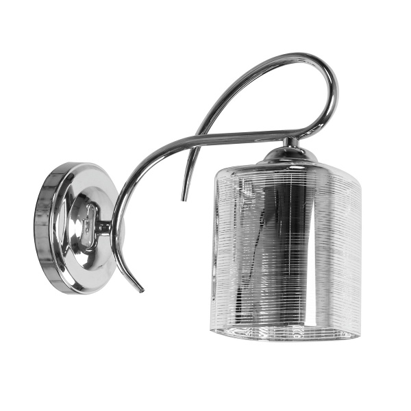 Italo Lampa Kinkiet Chromowy 1X40W E27 Klosz Srebrny Candellux