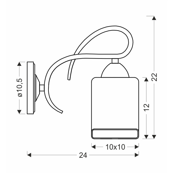 Italo Lampa Kinkiet Chromowy 1X40W E27 Klosz Srebrny Candellux