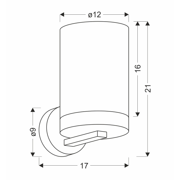 Wels Lampa Kinkiet Czarny+Drewniany 1X40 E27 Klosz Dymiony Candellux
