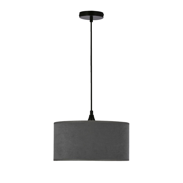 Maloto Lampa Wisząca Czarny 1X60 E27 Abażur Walec 30X15 Velur Grafit/Złoto Candellux