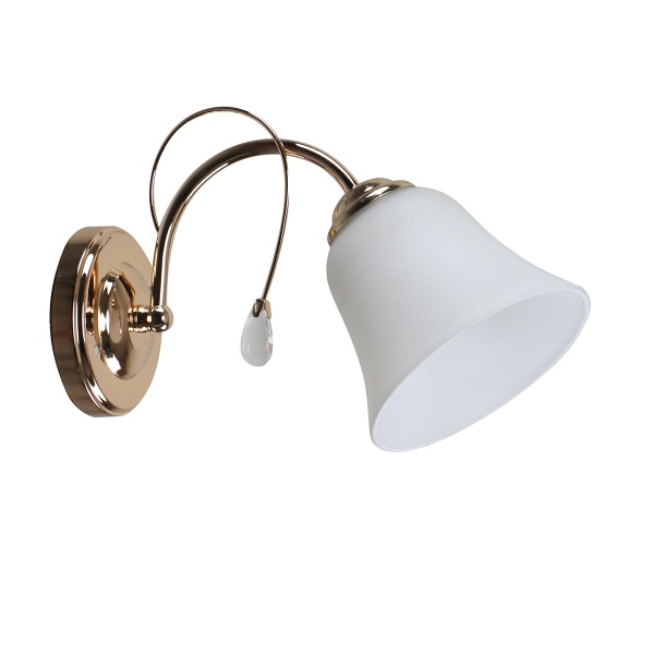 Ora Lampa Kinkiet Złoty 1X40 E27 Klosz Biały Candellux