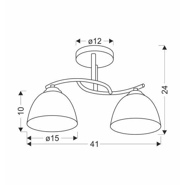 Gracja Lampa Sufitowa Czarny Perłowy 2X40 E27 Klosz Biały Candellux