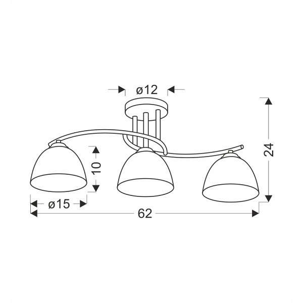 Gracja Lampa Sufitowa Czarny Perłowy 3X40 E27 Klosz Biały Candellux