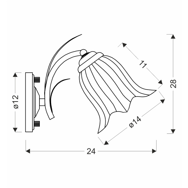 Antiqa Lampa Kinkiet Patynowy 1X40 E27 Klosz Biały Candellux