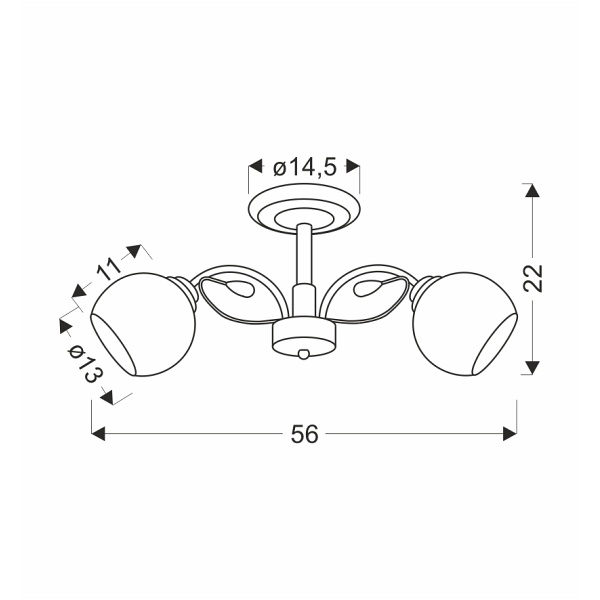 Graphite Lampa Sufitowa Czarny Perłowy 2X40 E27 Klosz Biały Candellux