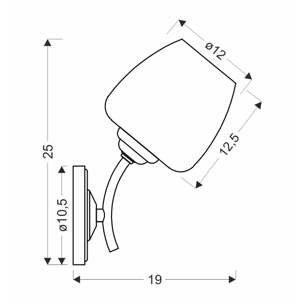 Zina Lampa Kinkiet Patynowy 1X40 E27 Klosz Biały Candellux