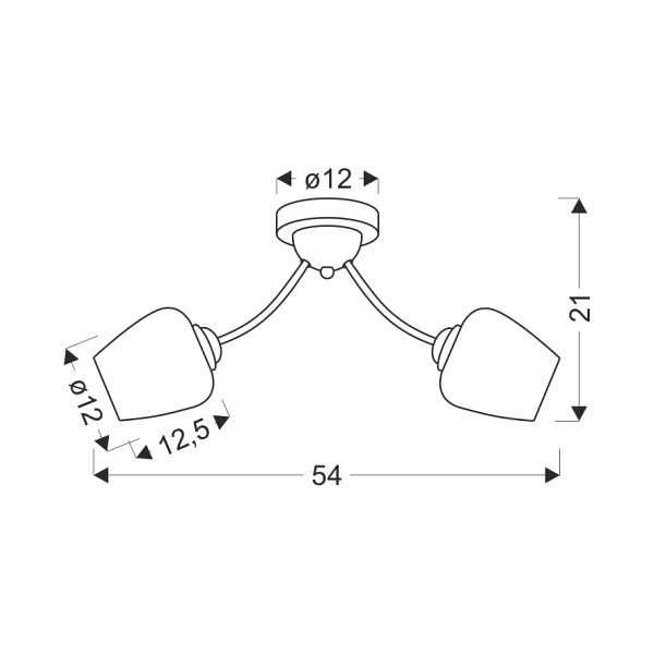 Zina Lampa Sufitowa Patynowy 2X40 E27 Klosz Biały Candellux