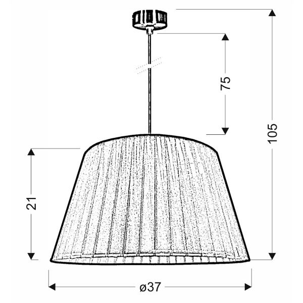Notizia Lampa Wisząca Satynowy 37 1X60W E27 Abażur Czarny Candellux